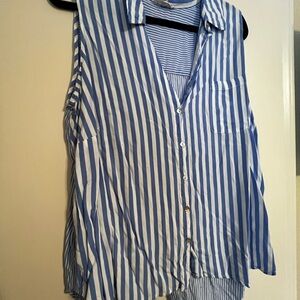 Jane and Delancey Blue and White Striped Top